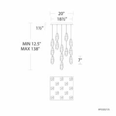 Schonbek Beyond Martini Polished Nickel LED Multi-Light Pendant