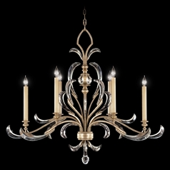 Fine Art Lamps Beveled Arcs Silver Leaf Crystal Chandelier
