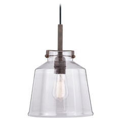 Vaxcel Lighting Milone Textured Rustic Bronze Mini-Pendant Light with Bowl / Dome Shade