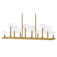 Alchemy 48.25-Inch 10-Light Linear Chandelier in Lacquered Brass by Hinkley Lighting
