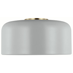 Visual Comfort Studio Collection Malone Matte Grey & Satin Brass Flushmount Light