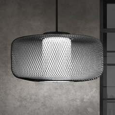 Kodo Black LED Pendant with Cylindrical Shade by Schonbek Lighting