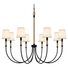 Quoizel Lighting Bayside Matte Black & Natural Rope Chandelier
