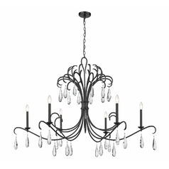 Amara 58.75-Inch Wide Crystal Chandelier in Matte Black by Z-Lite