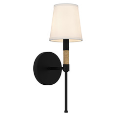 Quoizel Lighting Bayside Matte Black & Natural Rope Sconce