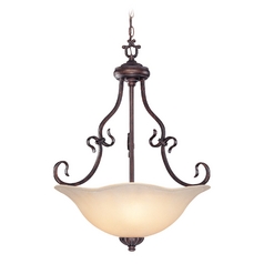 Pendant with Amber Glass in Bronze Finish by Lite Source Lighting