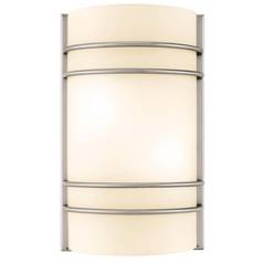 Modern Sconce Wall Light with White Glass in Brushed Steel by Access Lighting
