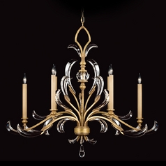 Fine Art Lamps Beveled Arcs Gold Leaf Crystal Chandelier