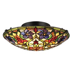 Violets Vintage Bronze Flush by Quoizel Lighting