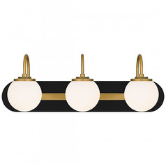 Quoizel Lighting Desmond Matte Black & Brushed Gold Bathroom Light