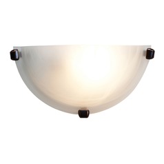 Modern Sconce Wall Light with Alabaster Glass in Oil Rubbed Bronze by Access Lighting