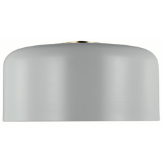 Visual Comfort Studio Collection Malone Matte Grey & Satin Brass Flushmount Light