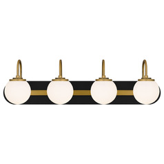Quoizel Lighting Desmond Matte Black & Brushed Gold Bathroom Light