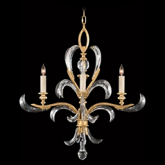 Fine Art Lamps Beveled Arcs Gold Leaf Crystal Chandelier