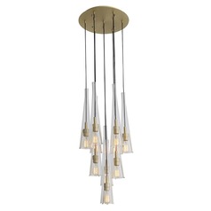 Abbey Park 10-Light Brushed Brass Multi-Light Pendant by Avenue Lighting