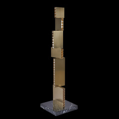 Allegri Crystal Franco Winter Brass LED Floor Lamp