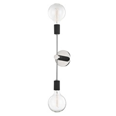 Astrid Sconce in Polished Nickel & Black by Mitzi by Hudson Valley