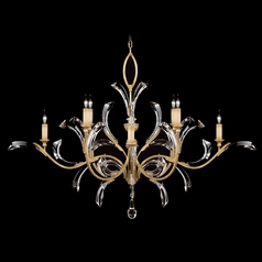 Fine Art Lamps Beveled Arcs Gold Leaf Crystal Chandelier