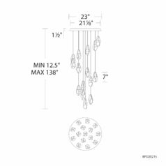 Schonbek Beyond Martini Polished Nickel LED Multi-Light Pendant