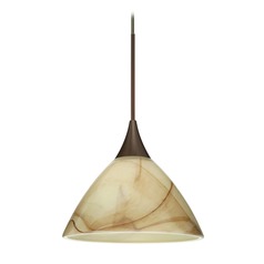Besa Lighting Domi Bronze Mini-Pendant Light with Bell Shade