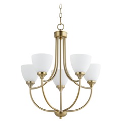 Enclave Aged Brass Chandelier by Quorum Lighting