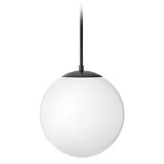 Warby 13.5-Inch Orb Pendant in Black with Cased Opal Glass by Hinkley Lighting