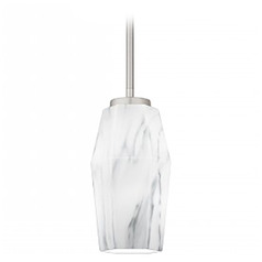 Quoizel Lighting Fogel Brushed Nickel Mini-Pendant Light with Hexagon Shade