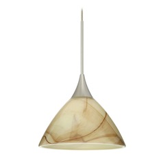 Besa Lighting Domi Satin Nickel Mini-Pendant Light with Bell Shade