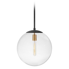 Warby 13.5-Inch Orb Pendant in Aged Zinc with Clear Glass by Hinkley Lighting