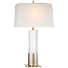 Thomas OBrien Gironde Lamp in Crystal & Brass by Visual Comfort Signature
