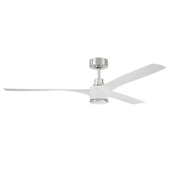 Phoebe White & Polished Nickel LED Ceiling Fan by Craftmade Lighting
