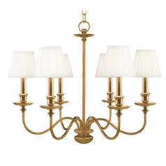 Menlo Park Chandelier in Aged Brass by Hudson Valley Lighting