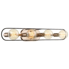 Chassis Copper Brushed Brass & Matte Black Bathroom Light by Nuvo Lighting