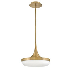 Elsa Convertible LED Pendant in Lacquered Brass by Fredrick Ramond