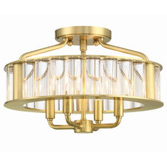 Crystorama Lighting Libby Langdon Farris Aged Brass Semi-Flushmount Light