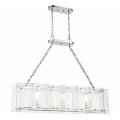 Genry 3-Light Linear Chandelier in Polished Nickel by Savoy House