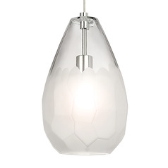 Briolette Grande Pendant in Nickel & Frost by Visual Comfort Modern