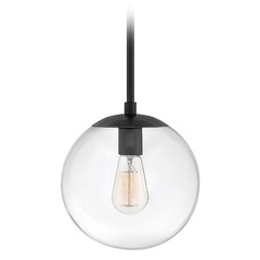 Warby 9.5-Inch Orb Pendant in Black with Clear Glass by Hinkley Lighting