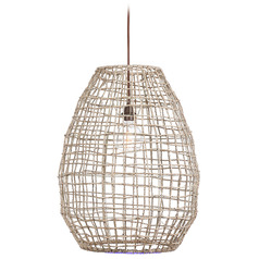 Cross Natural Woven Seagrass Pendant Light by Uttermost Lighting