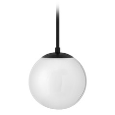 Warby 9.5-Inch Orb Pendant in Black with Cased Opal Glass by Hinkley Lighting