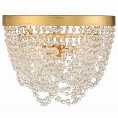 Crystorama Lighting Fiona Antique Gold Flushmount Light