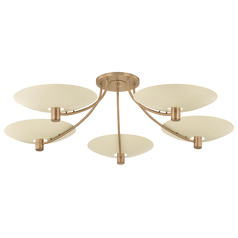 Troy Lighting Wolfe Patina Brass LED Semi-Flushmount Light