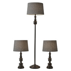 Adesso Home Chandler Dark Bronze Table and Floor Lamp Set
