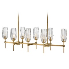 Ana 8-Light Linear Chandelier in Heritage Brass by Hinkley Lighting