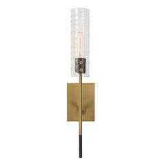 Kalizma Home Telesto Textured Black & Antique Brass Sconce by Uttermost Lighting