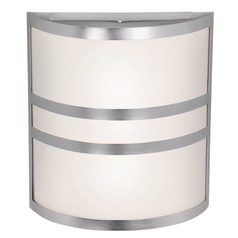 Modern Sconce Wall Light with White Glass in Brushed Steel by Access Lighting