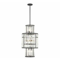 Rohe 8-Light Crystal Chandelier in Matte Black by Savoy House