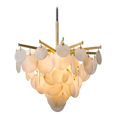 Corbett Lighting Serenity Gold Leaf & Polished Stainless LED Pendant Light