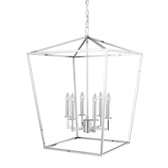 Cage Polished Nickel Pendant Light