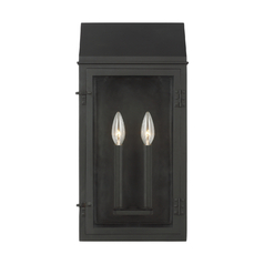 Chapman & Meyers Hingham 20-Inch Tall Textured Black Outdoor Wall Light by Visual Comfort Studio